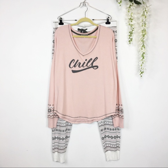 PJ Salvage Other - PJ SALVAGE two piece pajama set v-neck fair aisle